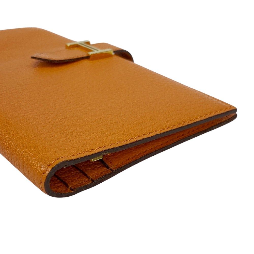 □美品□ エルメス ベアン 長財布 二つ折り 財布 サイフ シェーブル  