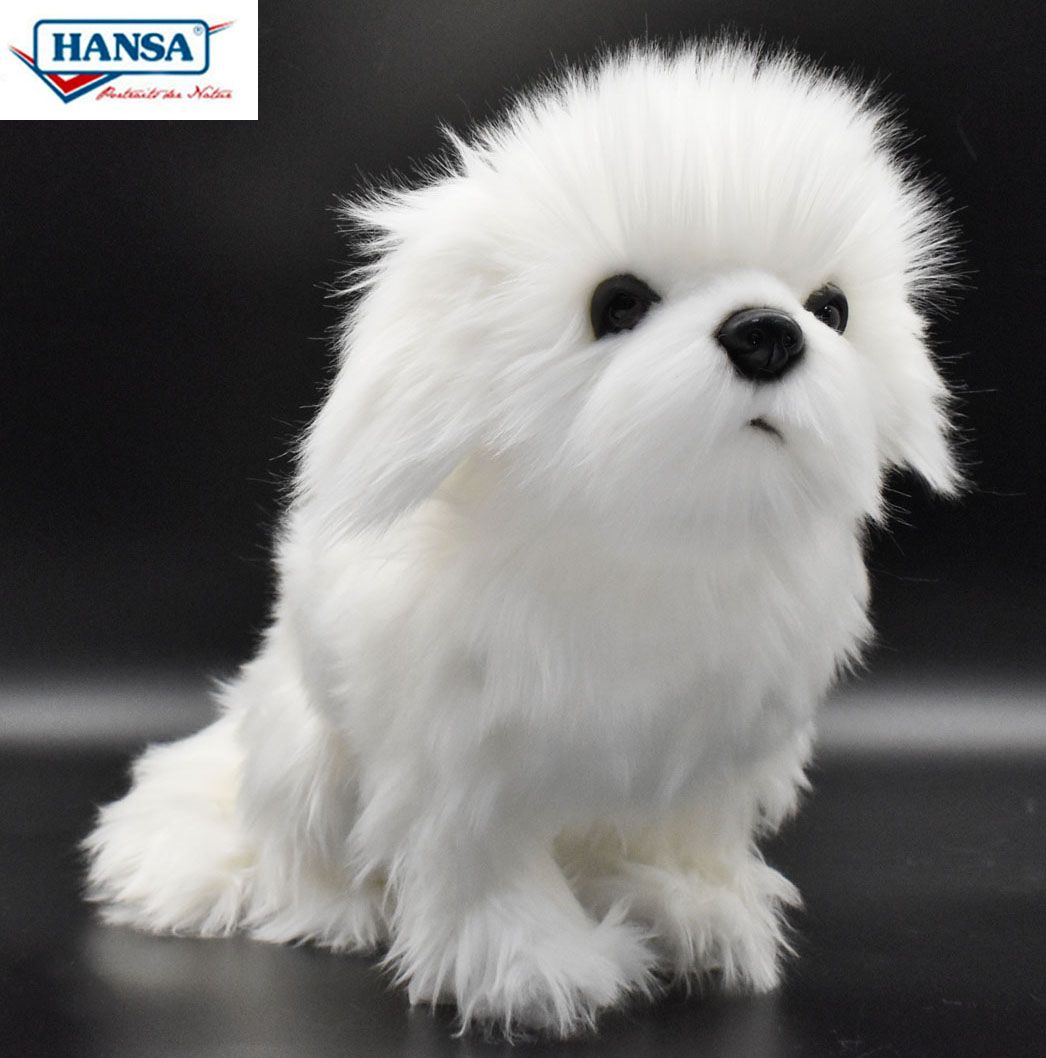 HANSA 7323 シーズー ホワイト 白 30cm SHIHTZU DOG WHITE BH7323 いぬ イヌ ぬいぐるみ ハンサ もふもふ 動物 犬 猫 鳥 うさぎ ペンギン アニマル 置物 人形 フィギュア 大きい 実物大 大型