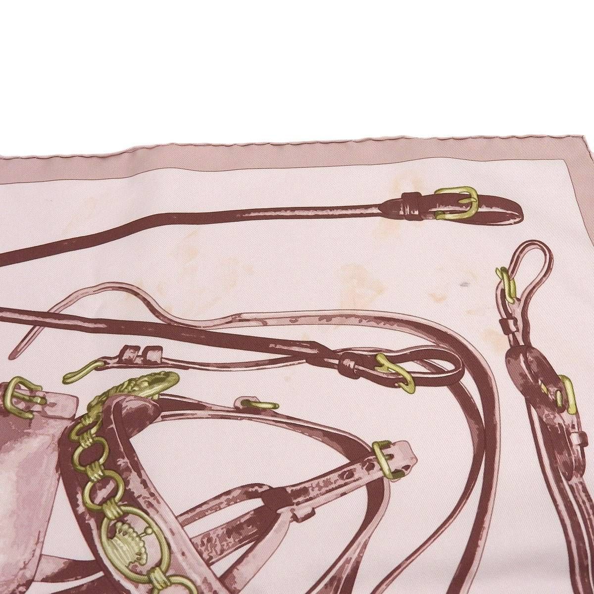 4234) エルメス HERMES カレ90 Brides Rebelles 馬具の低講 スカーフ