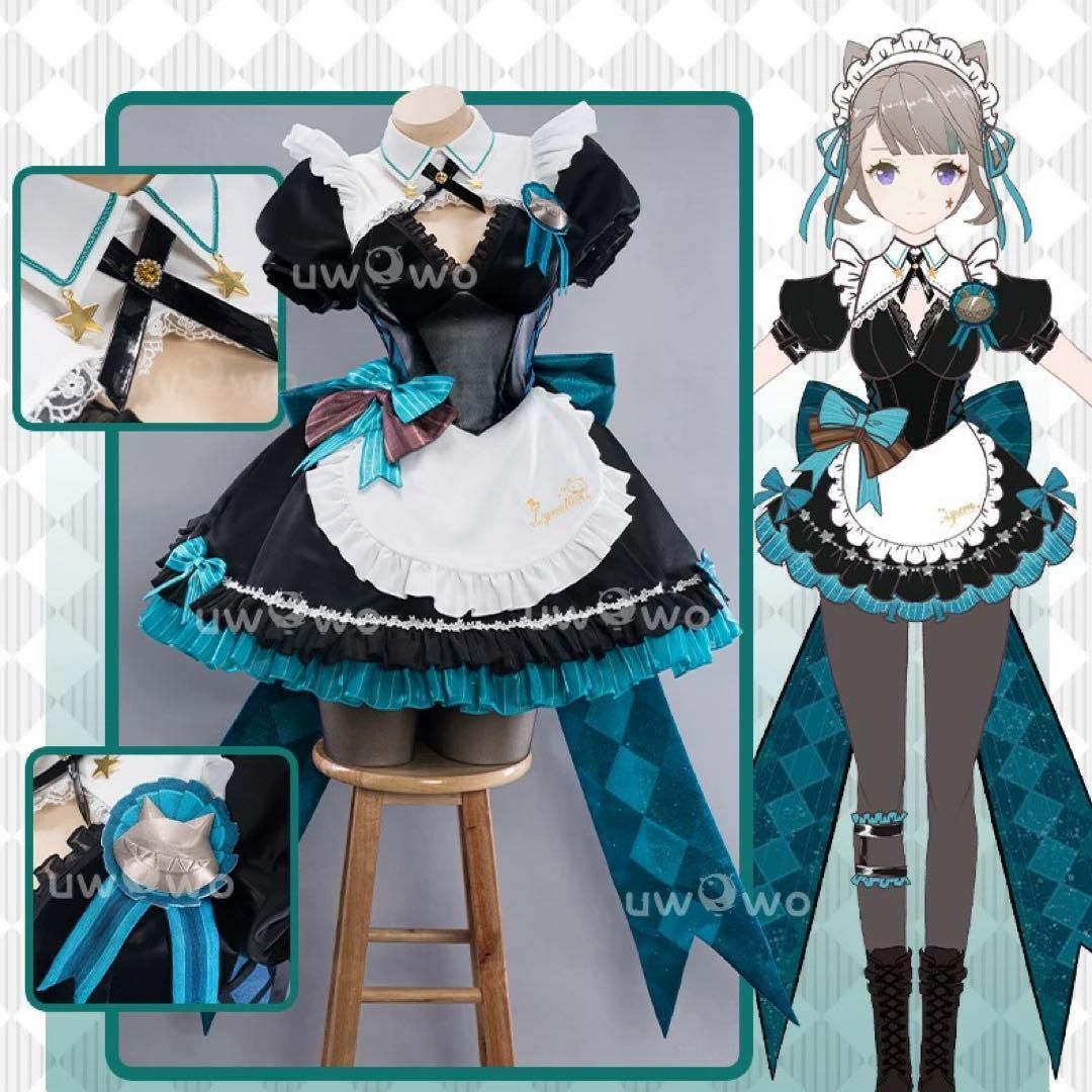 uwowo 原神 リネット メイド服 コスプレ衣装 ウィッグ 靴追加可