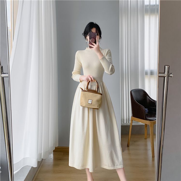 ニットワンピース レディース ハイネック長袖 ロングワンピース ミモレ丈 タイトワンピース ワンピース リブニット ロング丈 無地 せ 通勤 秋冬 体型カバー お呼ばれ フォーマル シンプル xkmilyx115 DZ20 STEELWINDOWSANDDOORS_COM