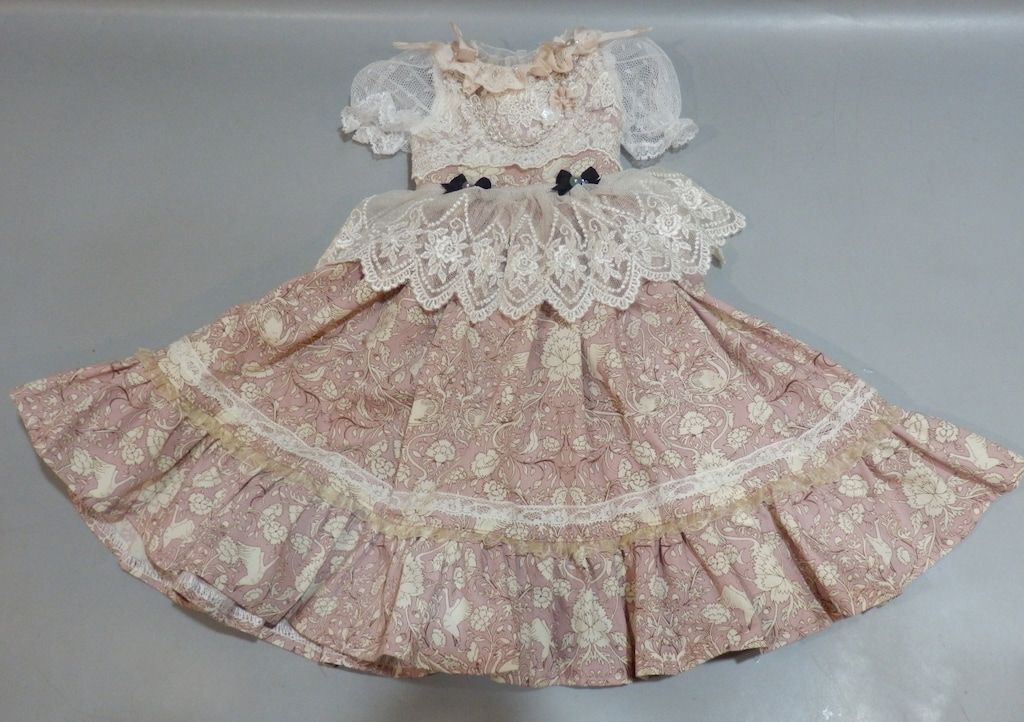 8号室 ドール衣装 ボタニカル柄ドレス MSDサイズ ローズ