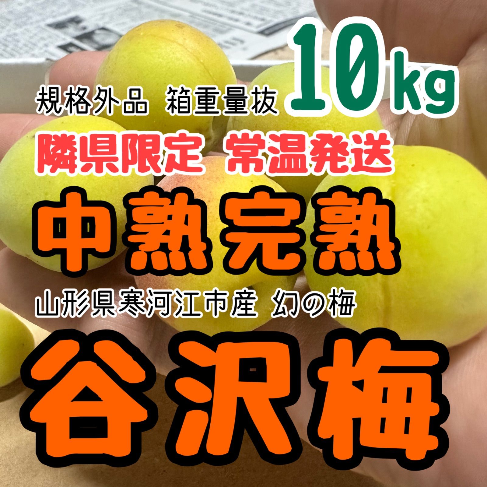 01.隣県限定 常温 10kg 山形県産 谷沢梅 完熟 中熟 梅ジャム ジュース 10kg・隣県限定 常温】山形県産 谷沢梅 完熟 中熟 梅ジャム