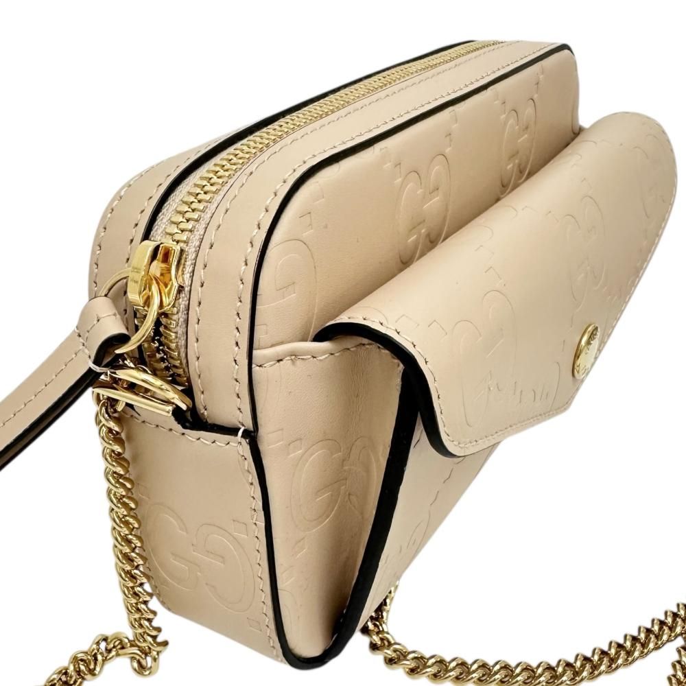 GUCCI グッチ　ベージュ レザー ショルダーバッグ　入学式 楽天市場】グッチ GUCCI .GGマーモントスモールショルダーバック