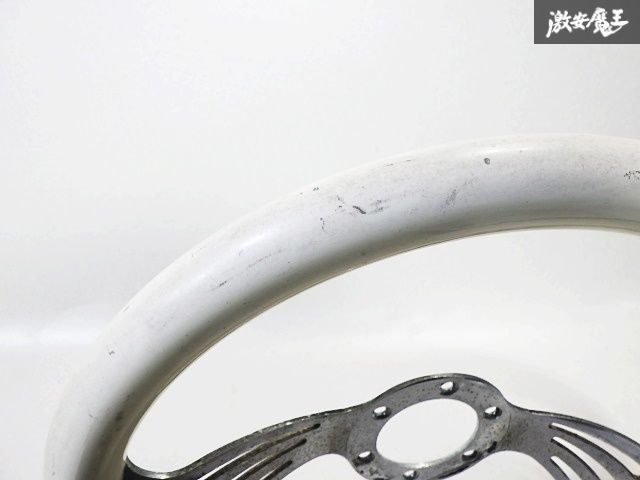 ホワイト ハンドル ステアリング junis ジャニス レトロ パーツ