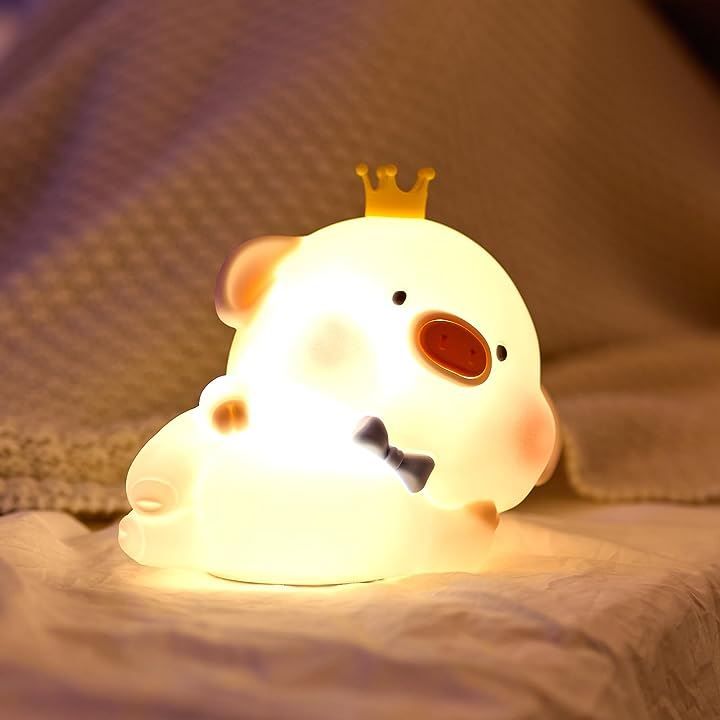 Yokatta 子豚 ナイトライト テーブルランプ おしゃれ 間接照明 充電式 リモコン・タッチ制御 かわいい ledライト ３段階調光 - メルカリ