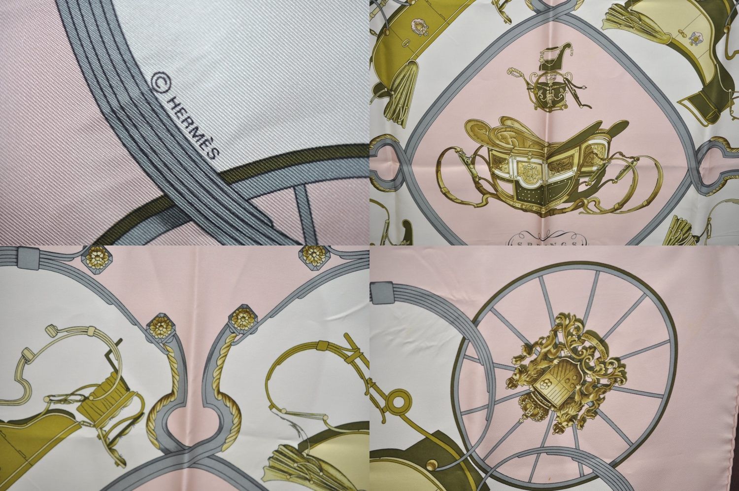 HERMES Springsシルク スカーフ ピンク 中古・古着通販】HERMES (エルメス) シルクスカーフ ピンク｜ブランド