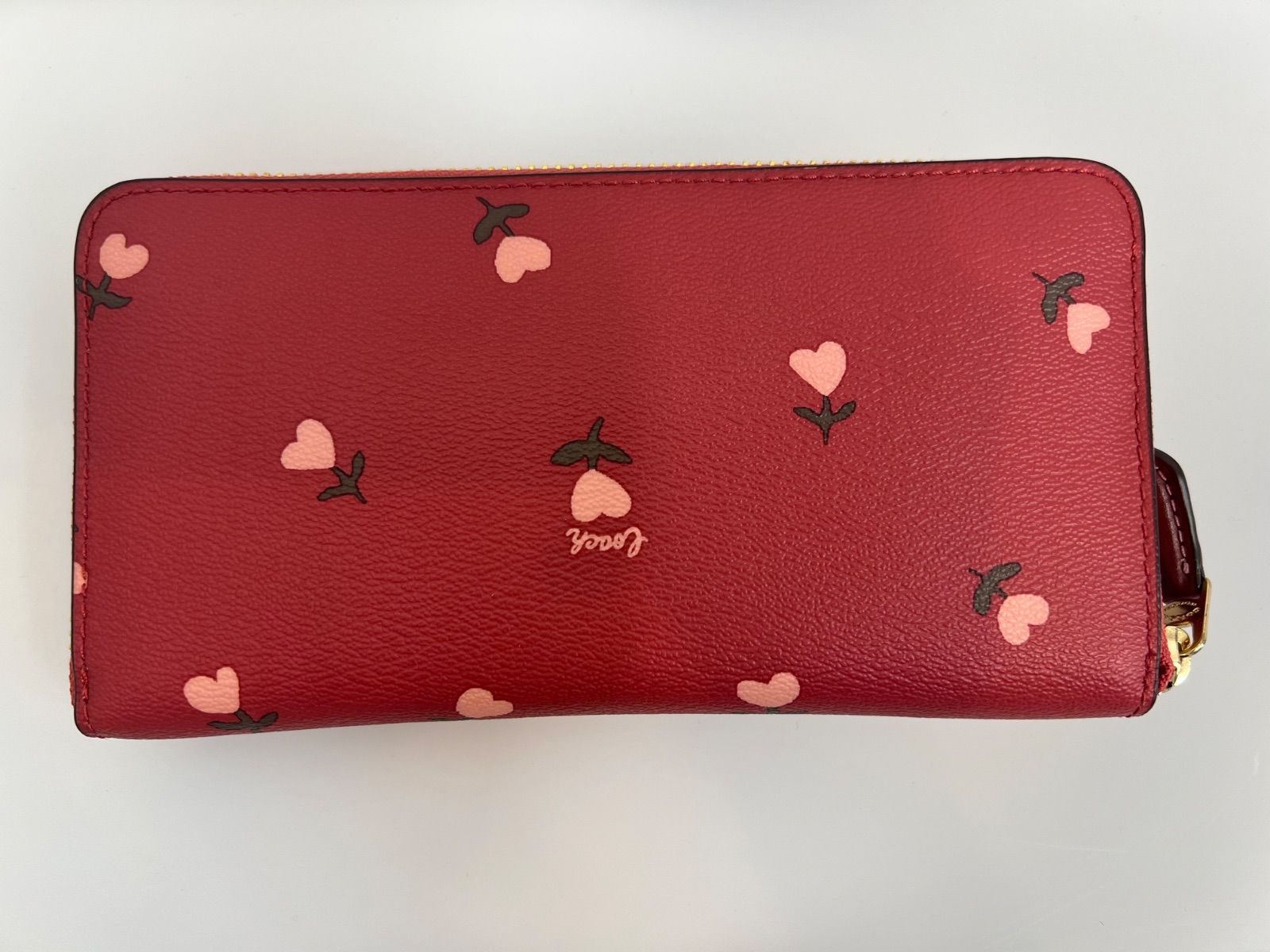 新品未使用品】COACH（コーチ） 長財布 チェリー柄 レッド C3287