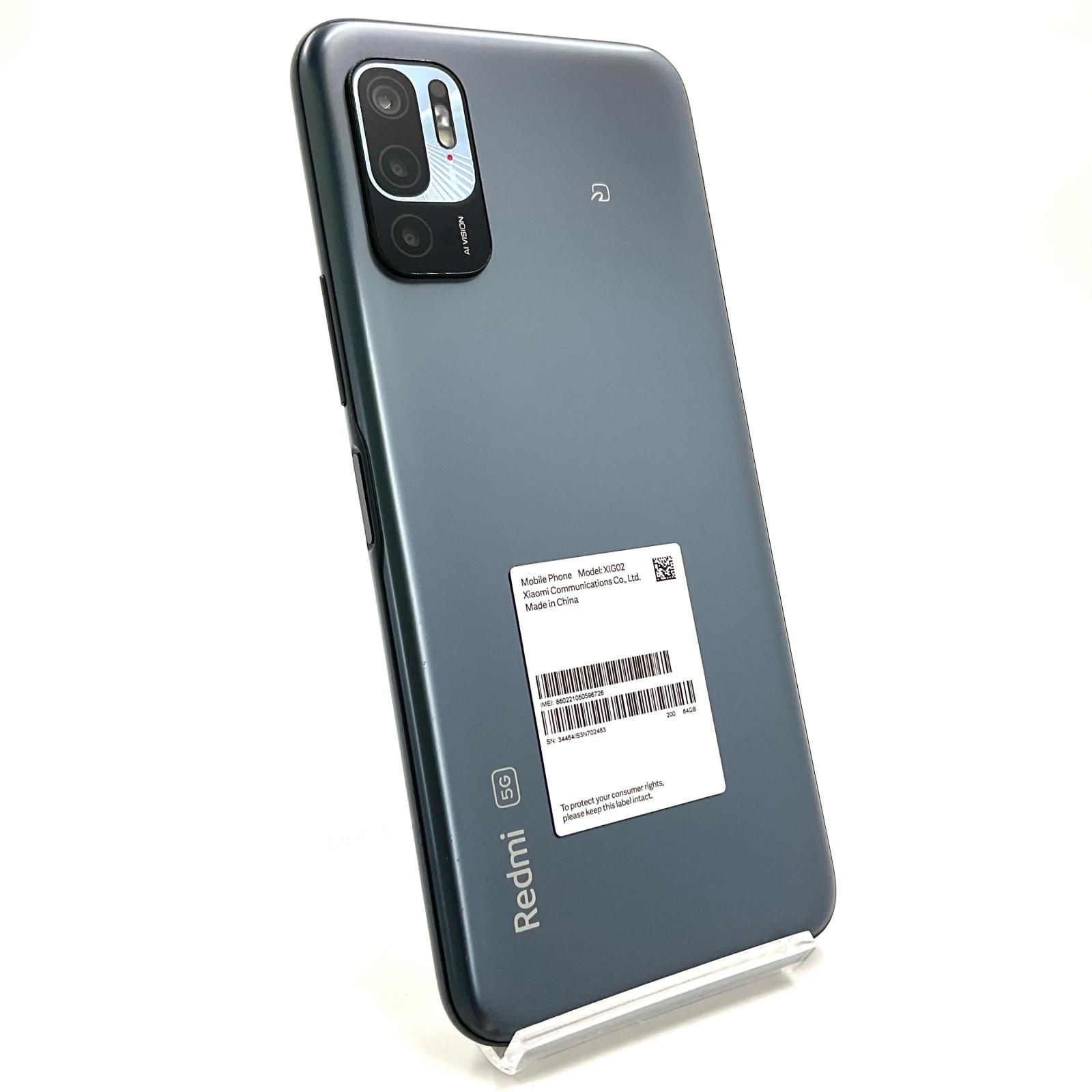 【全額返金保証】【最速発送】Xiaomi Redmi Note 10 JE 64GB グラファイトグレー au XIG02 白ロム 動作確認済