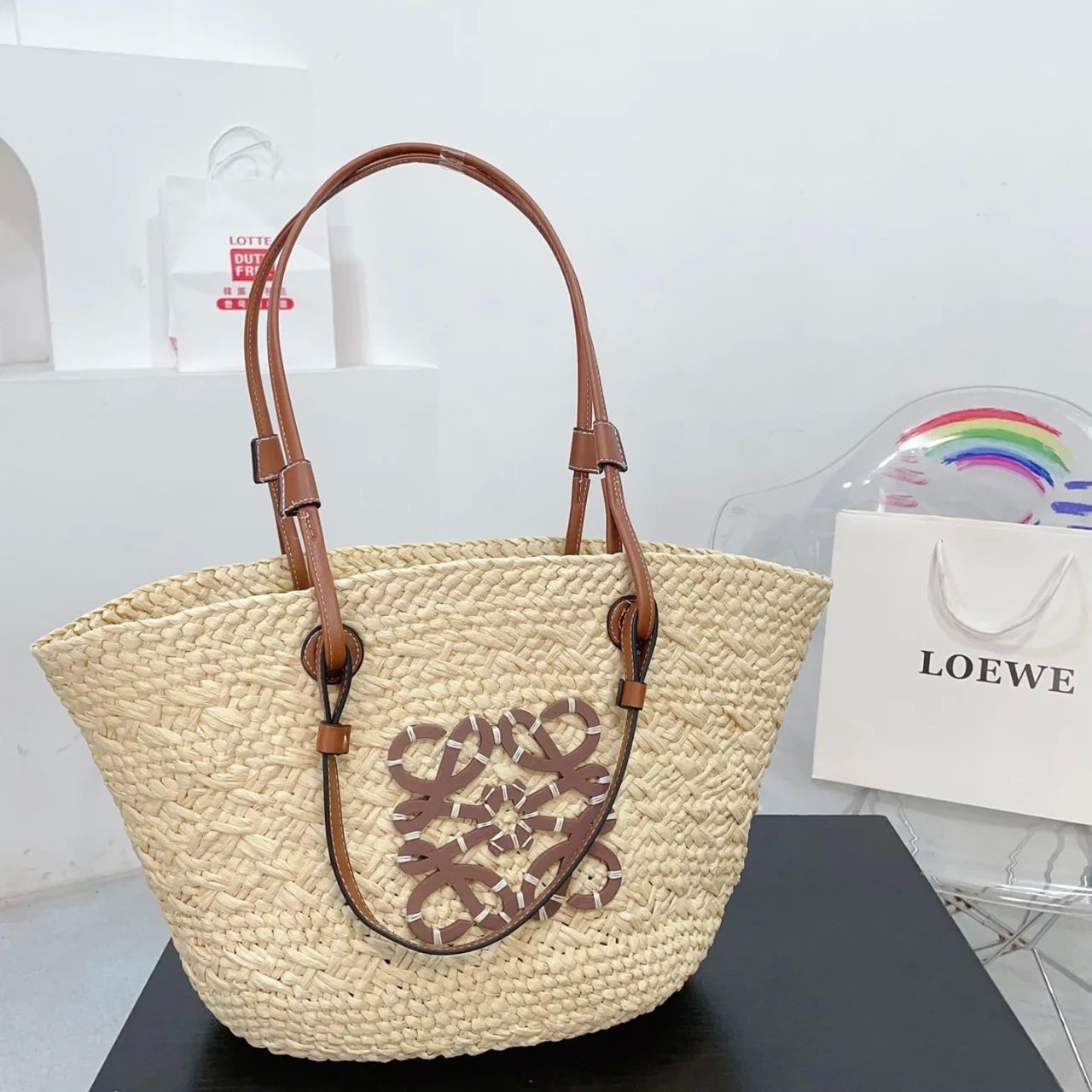 LOEWE バスケット トート かごバッグ スモール タン 編み込み - メルカリ 