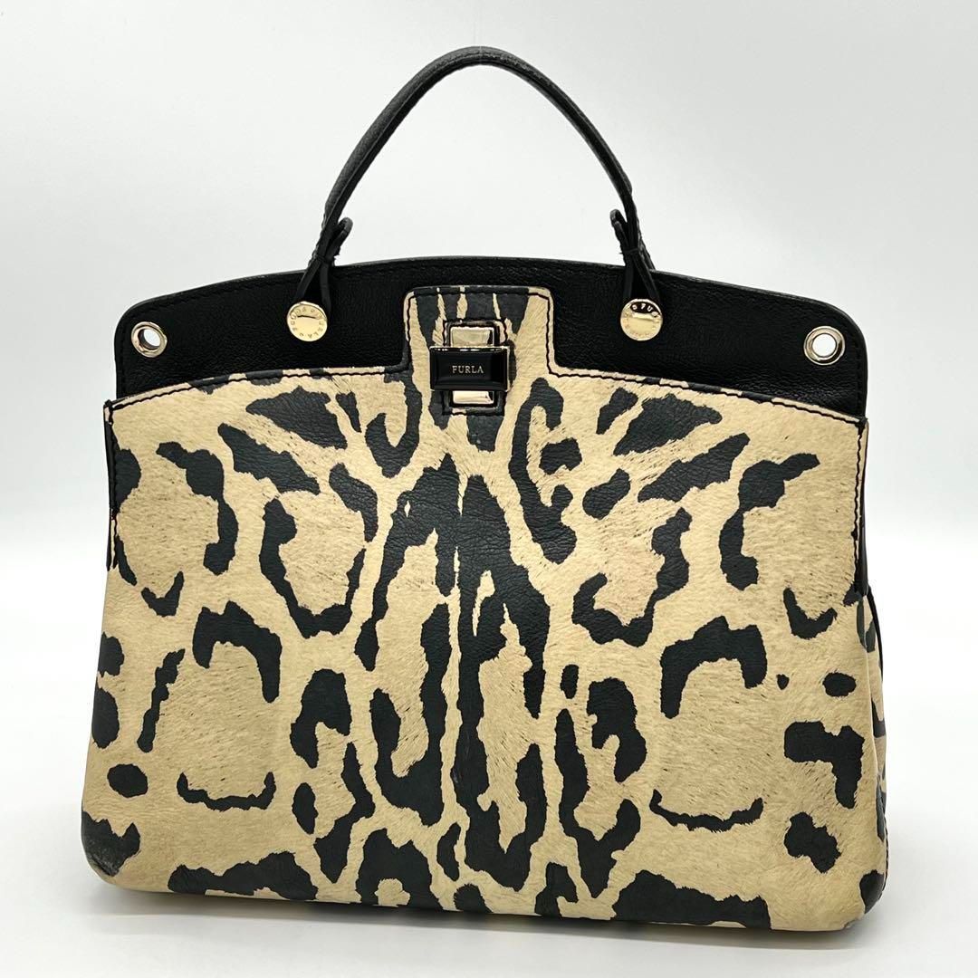 ✨️美品✨️FURLA PIPER ルクス レオパード ハンドバッグ 2way ✨️美品✨️FURLA PIPER ルクス レオパード ハンドバッグ 2way