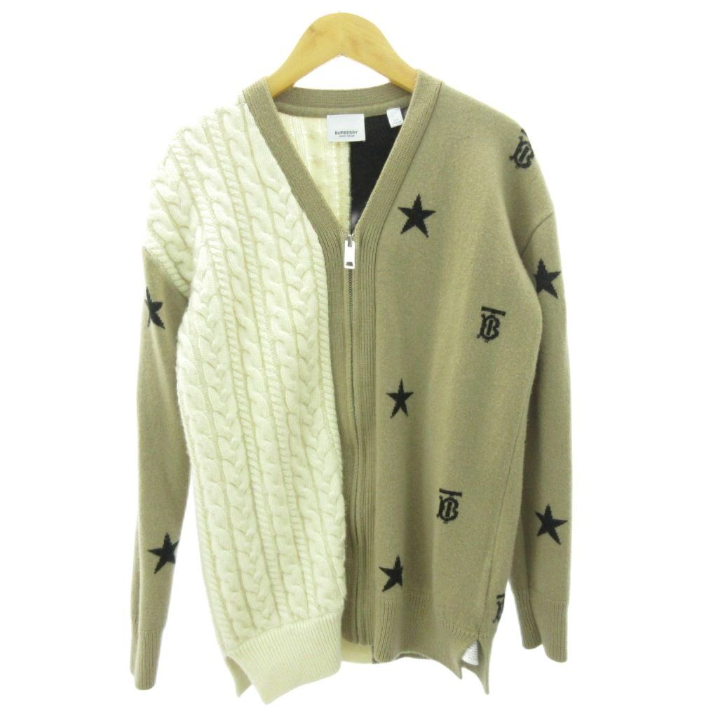 バーバリー BURBERRY 近年 ニット ブルゾン カーディガン カシミヤ混 ベージュ系 12Y 152cm キッズ レディース約XS 8036667