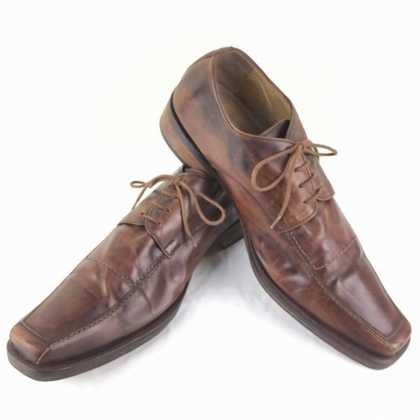 80s-90s/Vintage　Paul Morri【サイズ 43.5　27.5-28.0】スワールモカ　ビジネスシューズ　茶　イタリア製/men's 管NO.ZB-77 80s-90s/Vintage Paul Morri【サイズ 43.5 27.5-28.0】スワールモカ