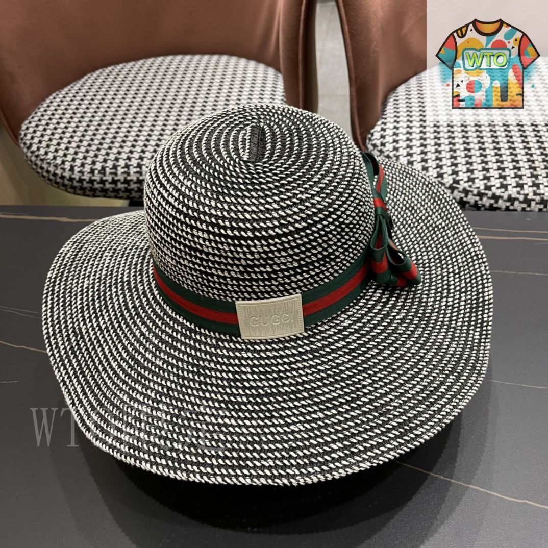 GUCCI 麦わら帽子 今日特価】Gucci 2024 新 麦わら帽 リボン飾り-3 - メルカリ