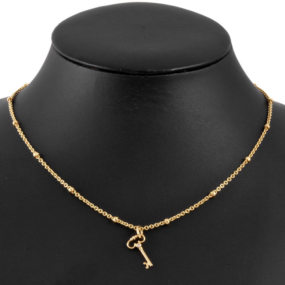 ティファニー Tiffany&Co. オーバル キー ネックレス ダイヤモンド  