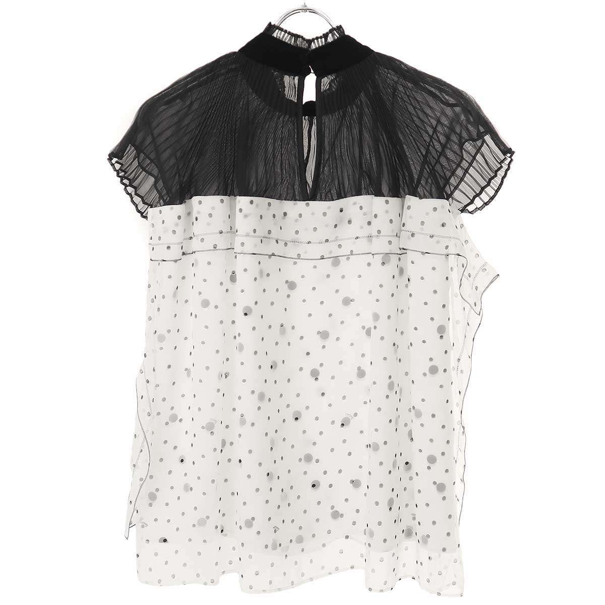 sacai サカイ　プリーツ　ブラウス sacai 良品 サカイ 長袖 シアー プリーツ シャツ ブラウス 1