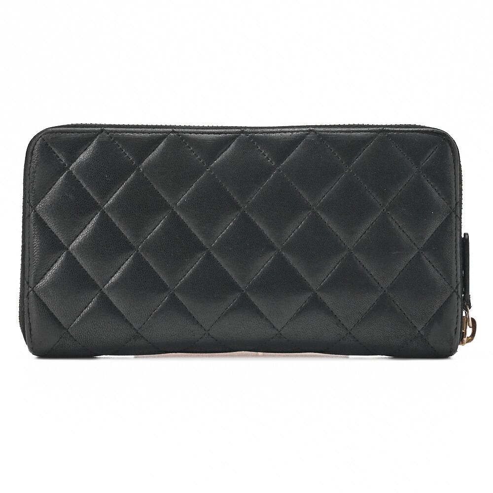 CHANEL シャネル ボーイシャネル Vステッチ ラウンド長財布