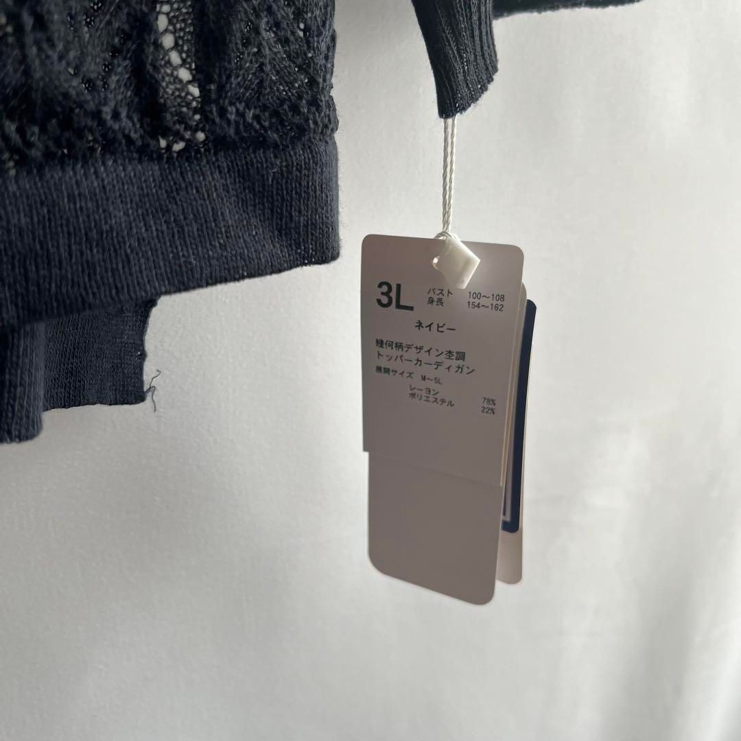 訳あり新品未使用タグ付き 3L 大きいサイズ 紺 ネイビー 長袖