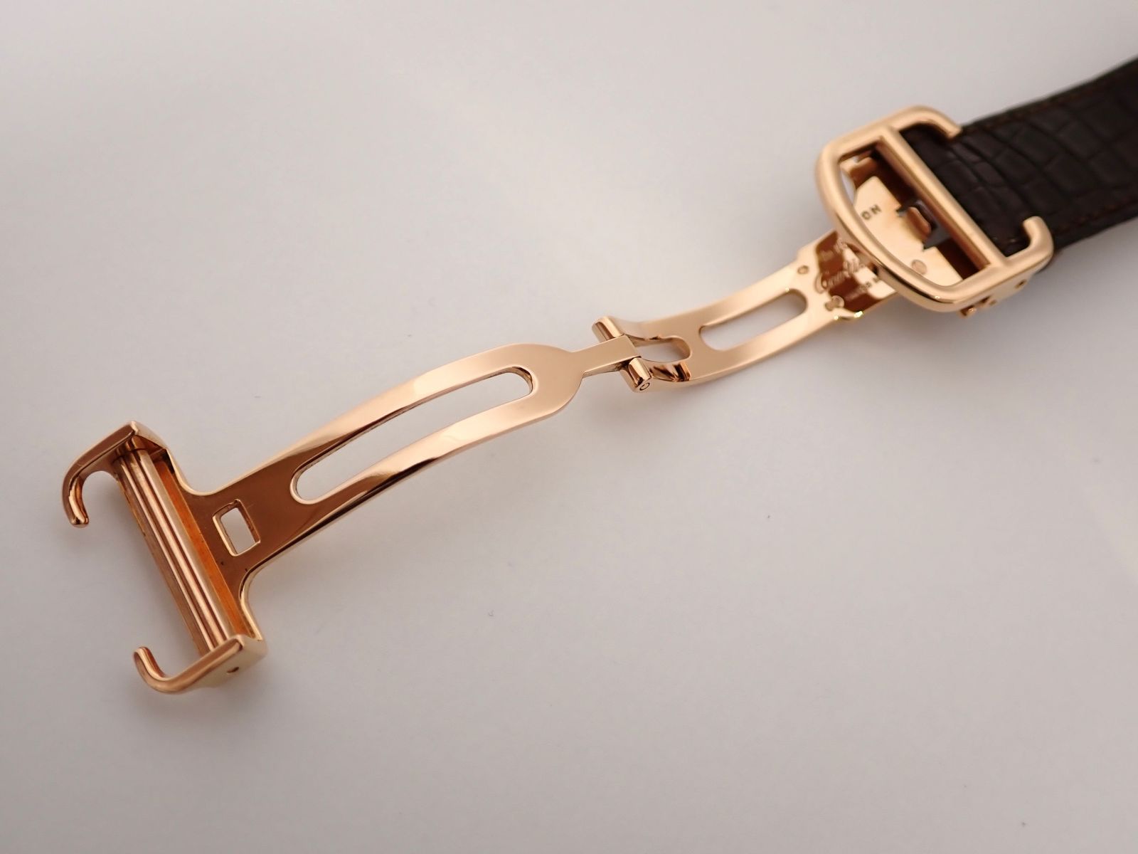 Cartier(カルティエ)自動巻き ウォッチ バロンブルーLM W6920037 腕時計 K18PG/革 ピンクゴールド レザー AT ブラウン文字盤