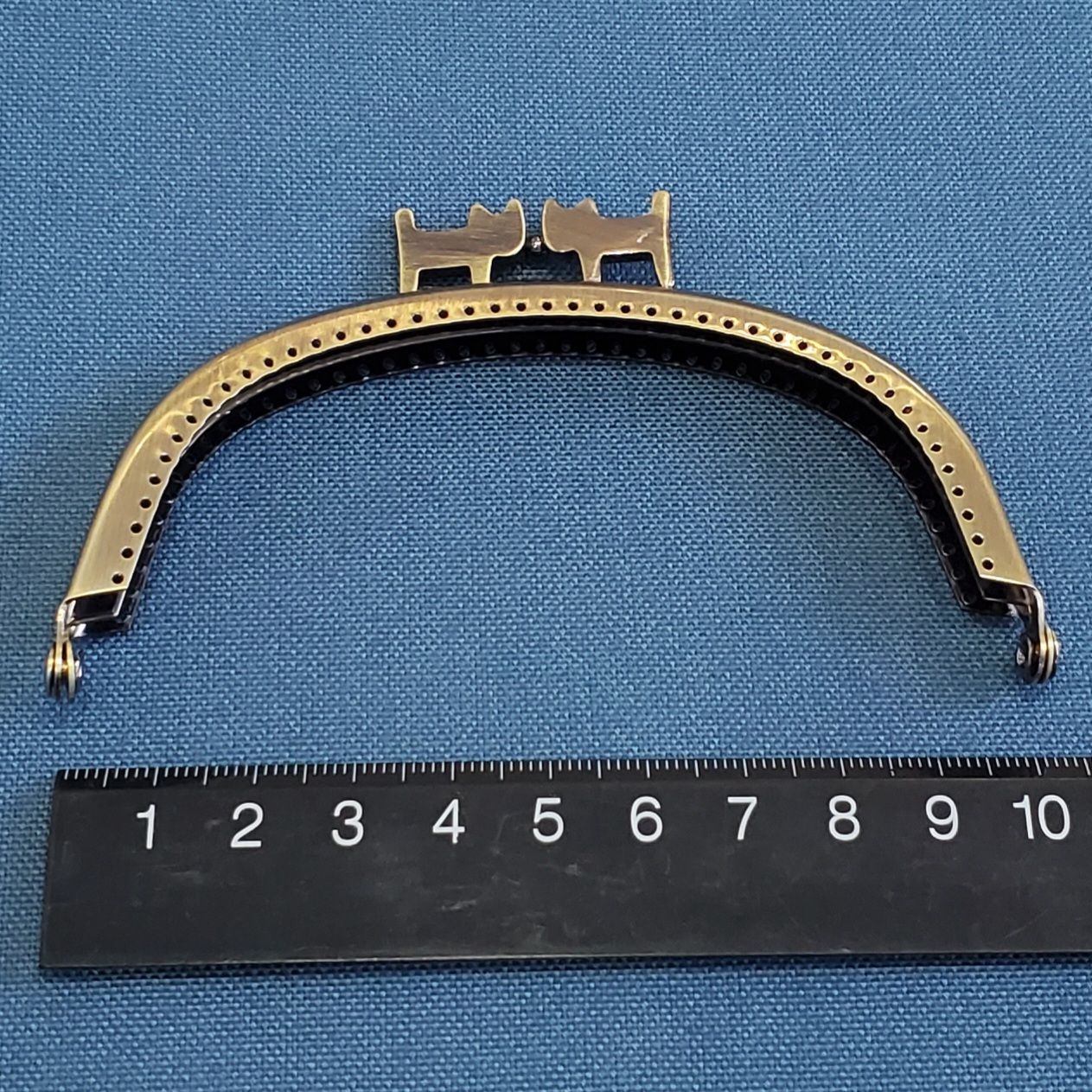 ネコひねり がま口用口金 くし型3.3寸 セット