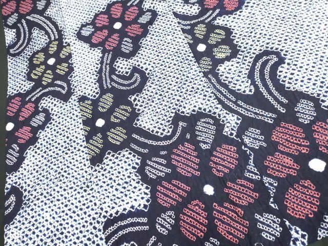 平和屋着物∴夏物 浴衣 有松鳴海絞り 花唐草文 綿 逸品 DAAV7076cd  