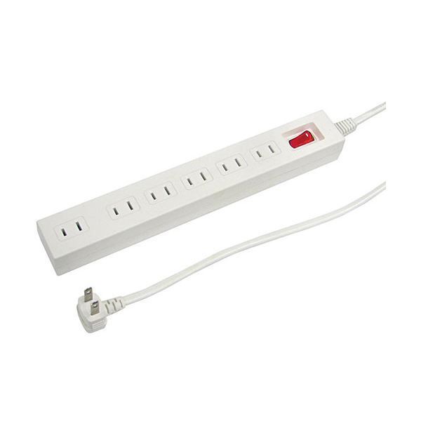 (まとめ) YAZAWA 集中スイッチ付節電タップ 6個口 2m 白 Y02612WH 