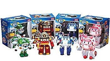 【中古】Robocar Poli Deluxe Transformer Toy 4 Set 9jupf8b