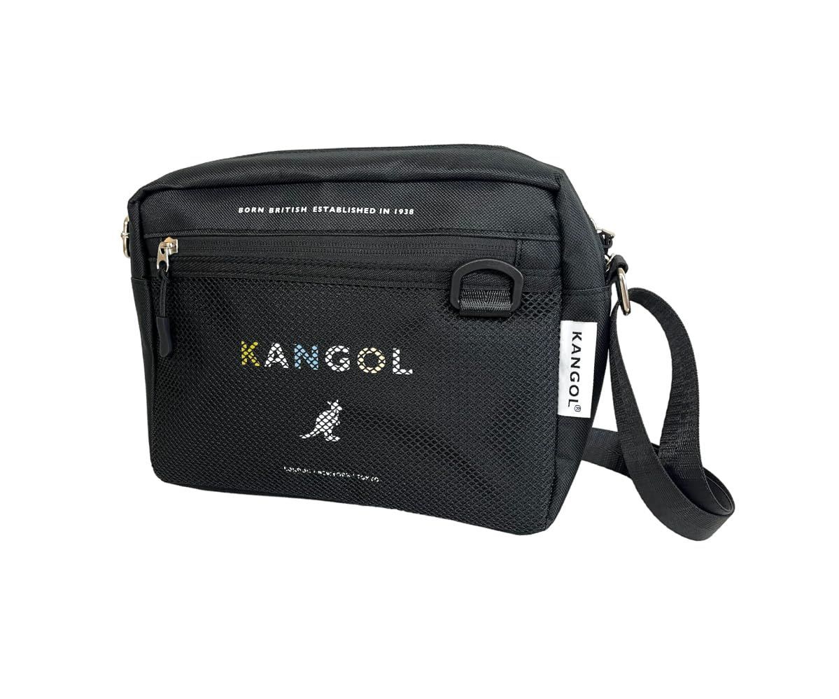 ブラック カンゴール KANGOL スクエア ショルダーバック 斜めがけバッグ KGSA-BG00261 BLACK