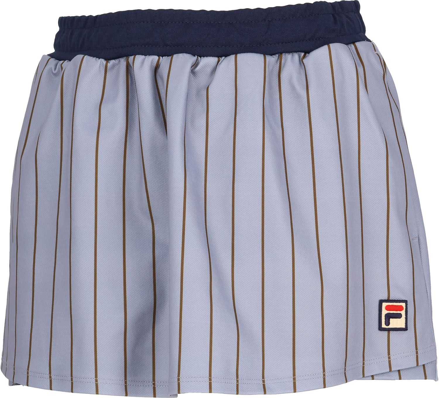 フィラ FILA テニス ラップショートパンツ レディース ウィメンズ 女性 大人 半ズボン ボトムス スコート スカート ウェア ロゴ ストライプ すっきりシルエット 部活動 クラブ EL0230 20Z ネイビー