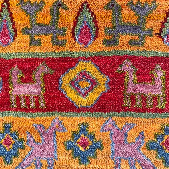 ギャッベ丸 ペルシャ 本物 手織りロリバフ サイズ 54\54cm ギャッベ丸 ペルシャ 本物 手織り ロリバフブランド サイズ 54/54cm