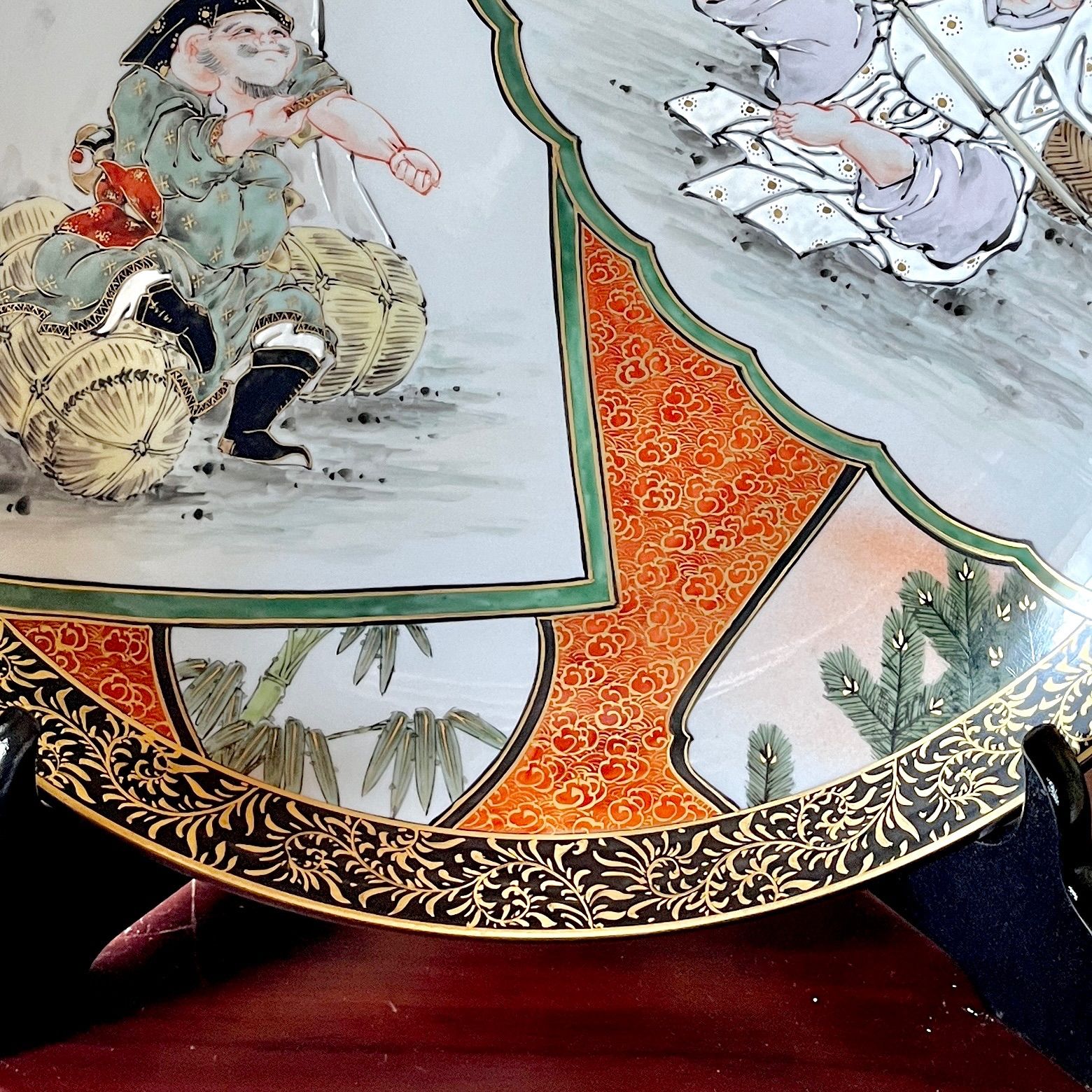 九谷焼】飾皿『割取二福神図』 中村陶志人 作 ⭐︎アーカイブ品 
