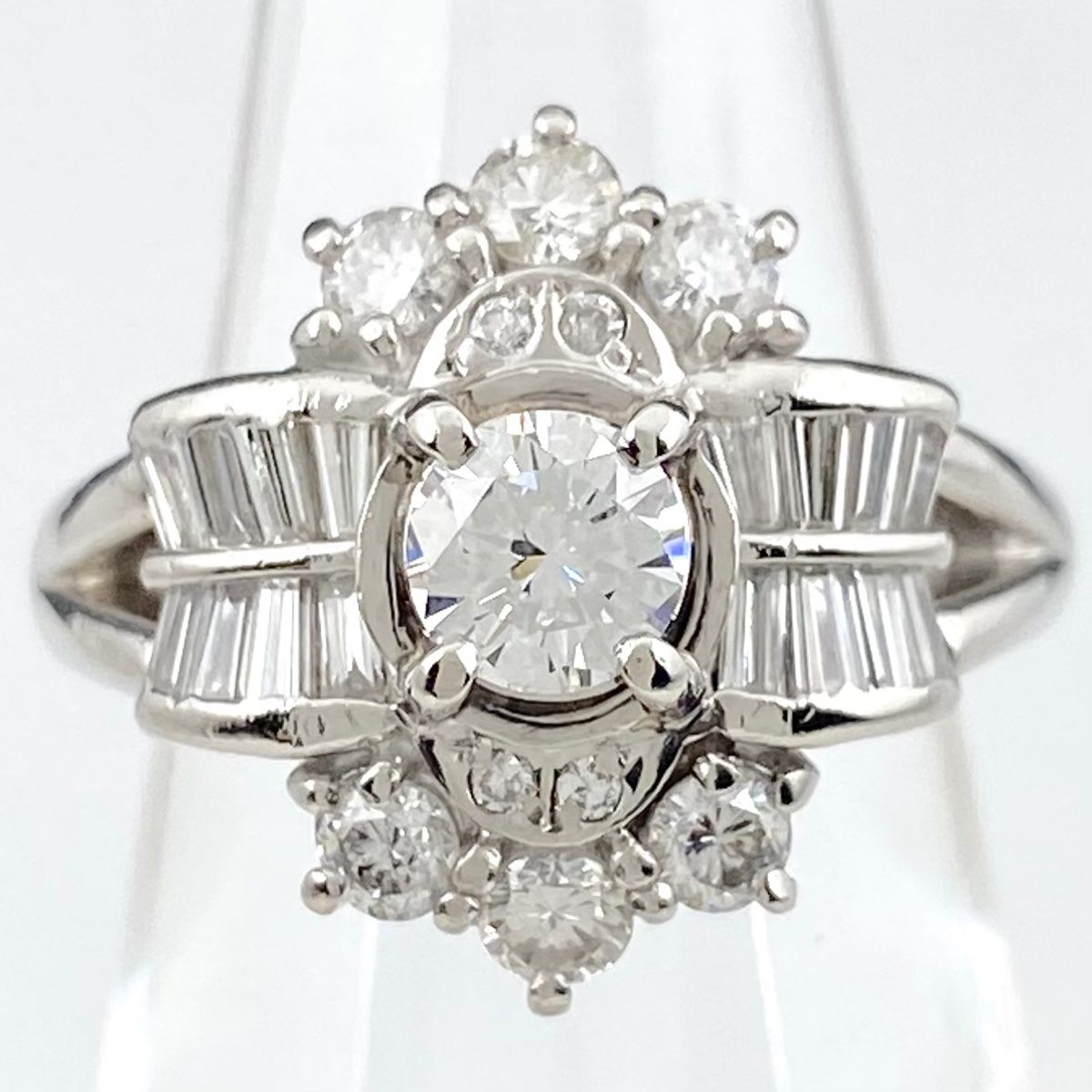 人気ストア メレダイヤ デザインリング プラチナ 指輪 リング 8号