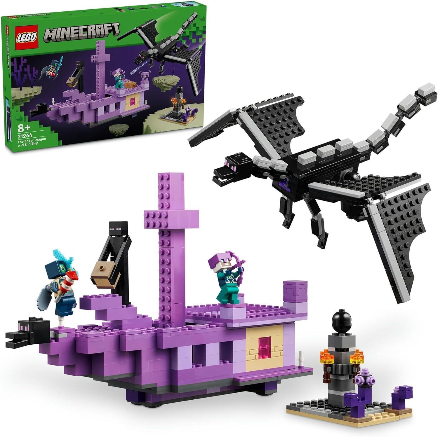 レゴ(LEGO) マインクラフト エンダー ドラゴンとエンドシップ おもちゃ 玩具 クリスマスプレゼント プレゼント ブロック 男の子 女の子 子供 7歳 8歳 9歳 10歳 小学生 ミニフィグ マイクラ 21264