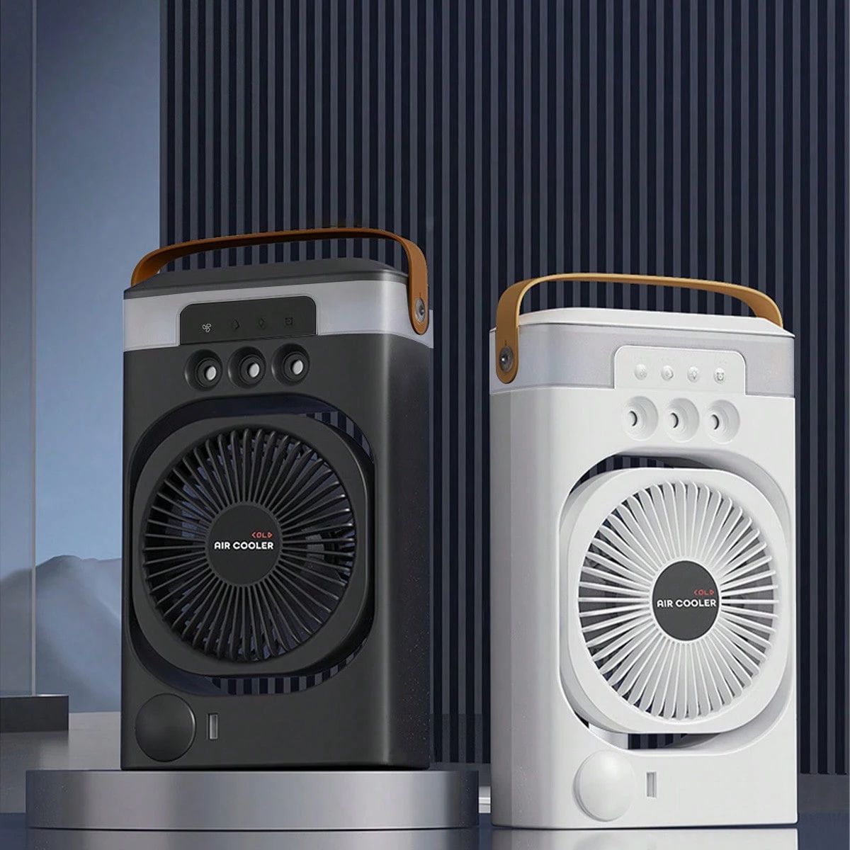 ポータブル エアクーラー パーソナル エアコン ファン小型 デスクトップ エアコンファン ポータブル デスクトップ加湿器 家庭用 小型