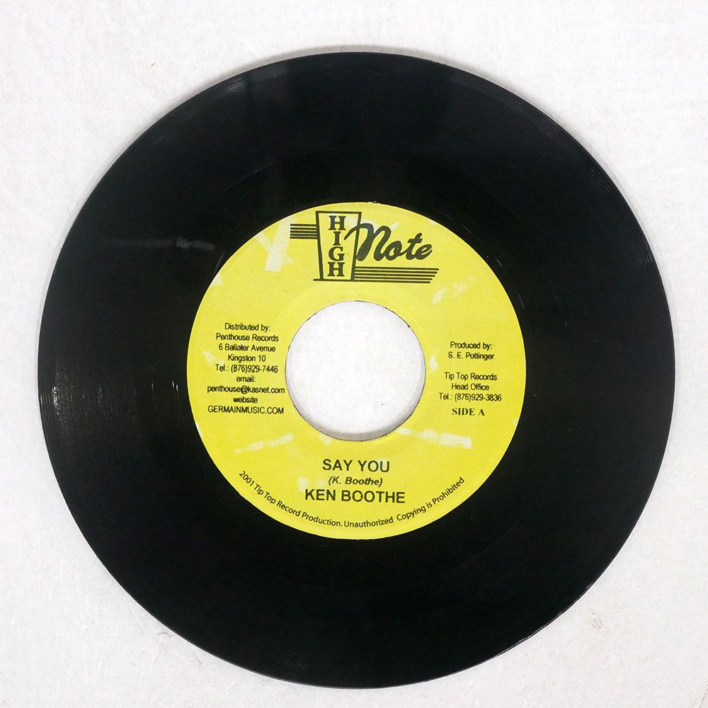 ジャマイカ盤 KEN BOOTHE/SAY YOU / LET THE POWER FALL ON I