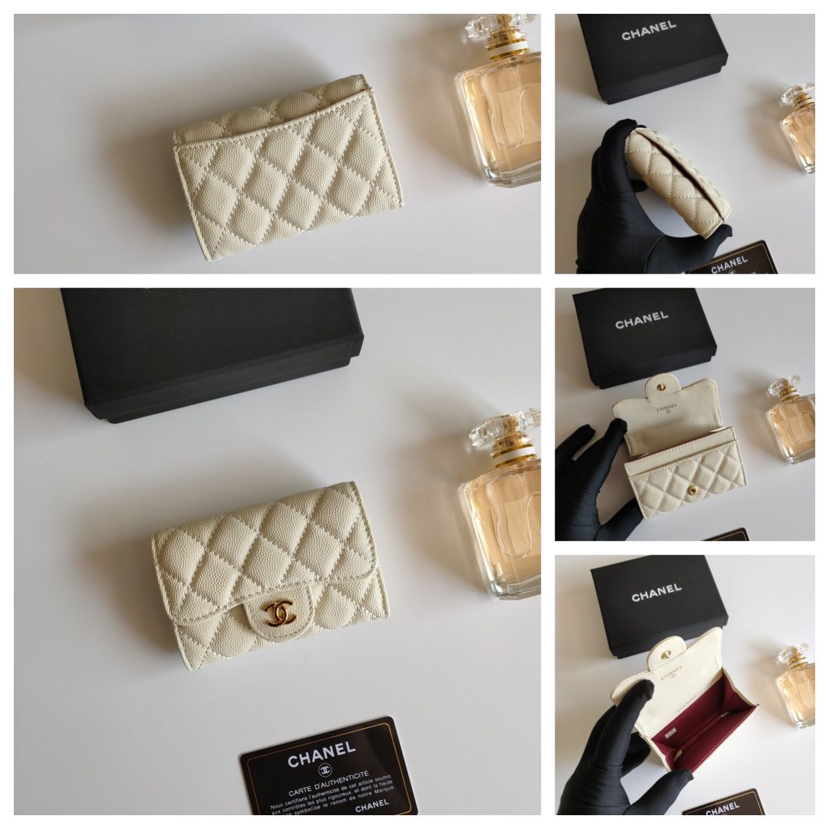 箱付き】極美品 CHANEL シャネル ゴールド金具 二つ折り財布 ミニ 