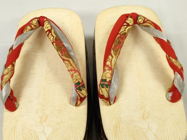 平和屋本店 和装小物 ぽっくり下駄 こっぽり おこぼ下駄 畳風 金蒔絵 群れ鶴 DZAA11205kh5 STEELWINDOWSANDDOORS_COM