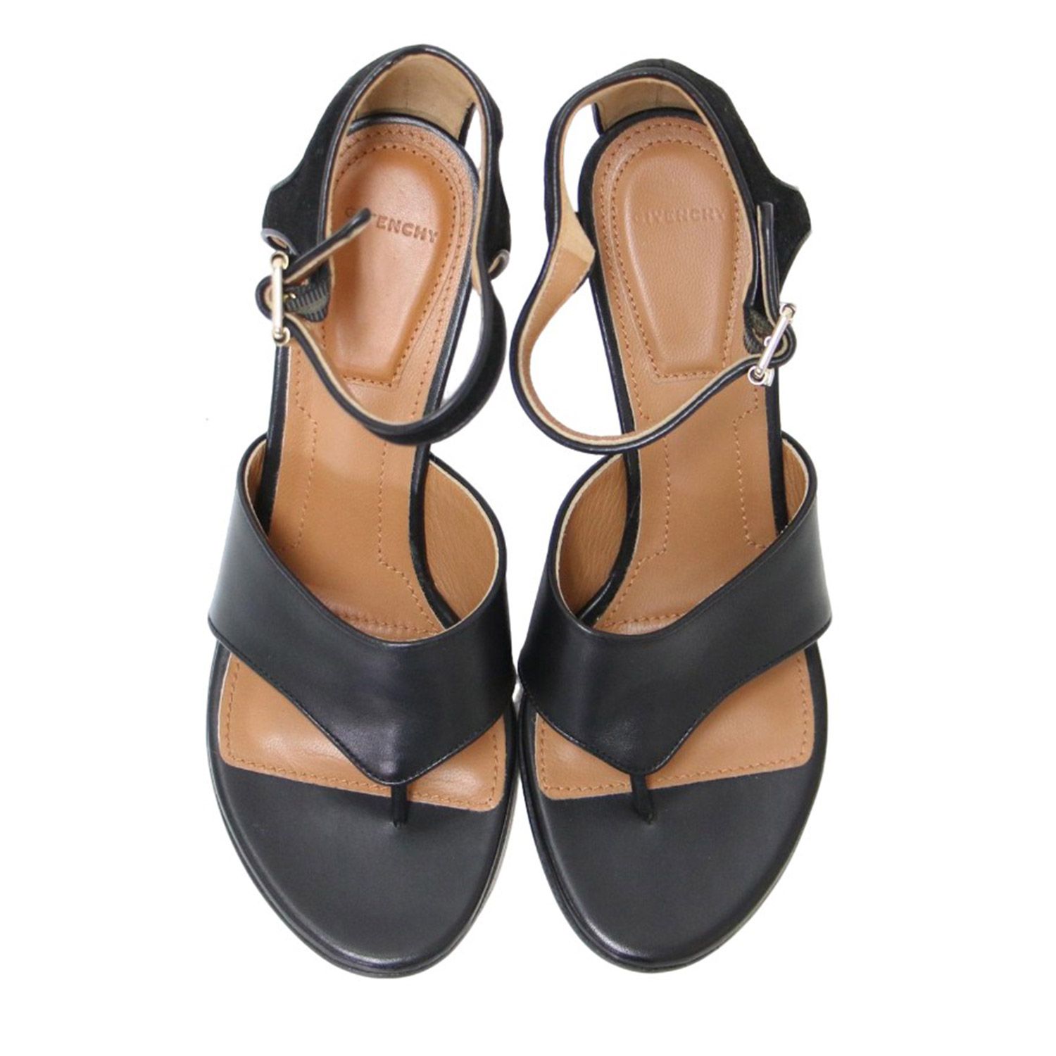 【美品】GIVENCHY レザーサンダル 37 黒 美品】GIVENCHY レザーサンダル 37 黒