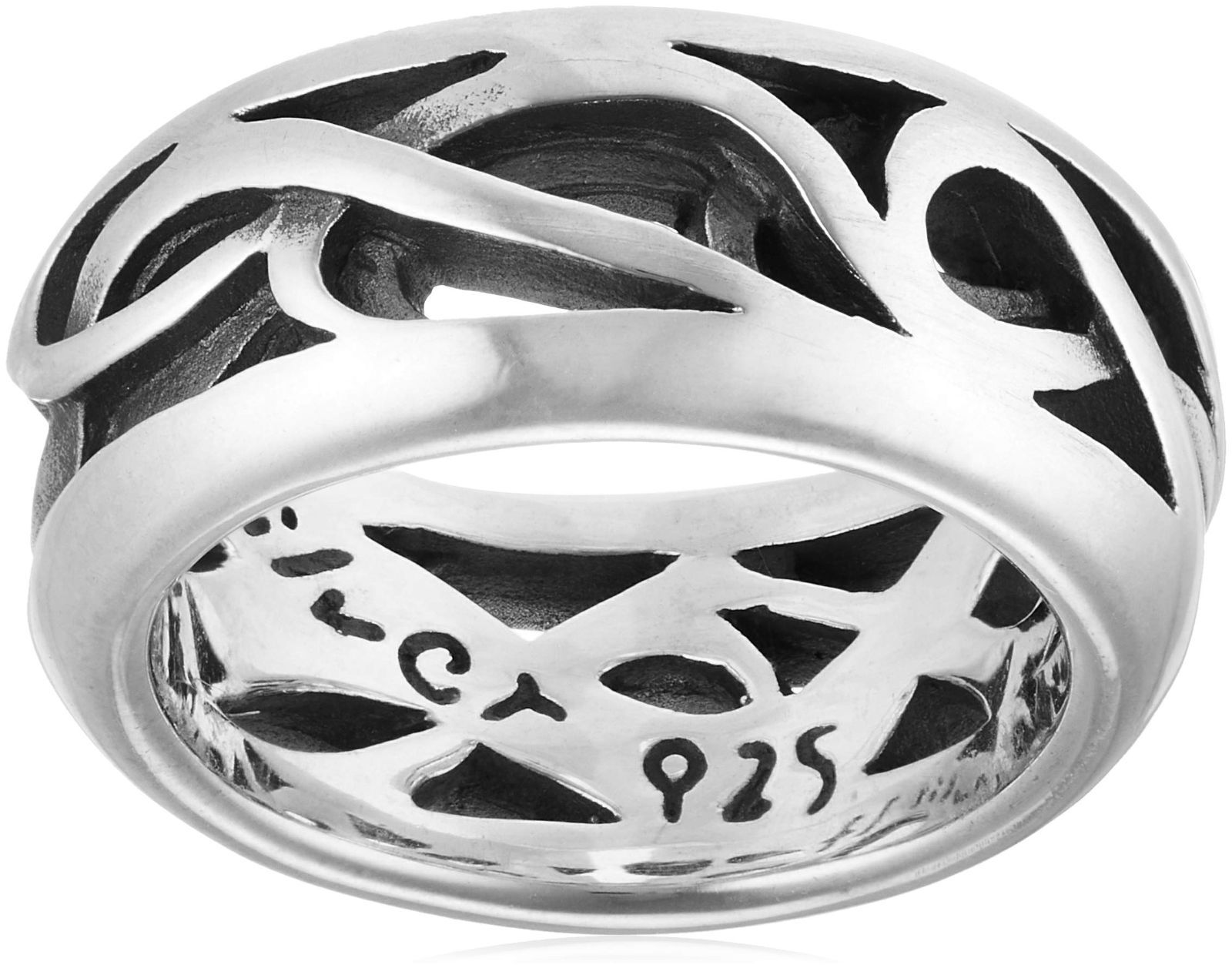 人気商品 メンズシルバーリング 透かし彫り ブラック アラベスク STYLE FSR559-B 日本サイズ17号 フリースタイル