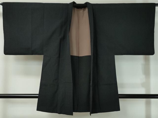 平和屋着物＃男性 羽織 お召地 蚊絣 正絹 dy