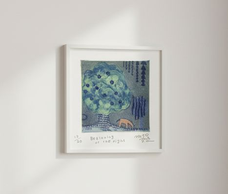 Beginning of the night 版画家そめやまゆみ 銅版画作品
