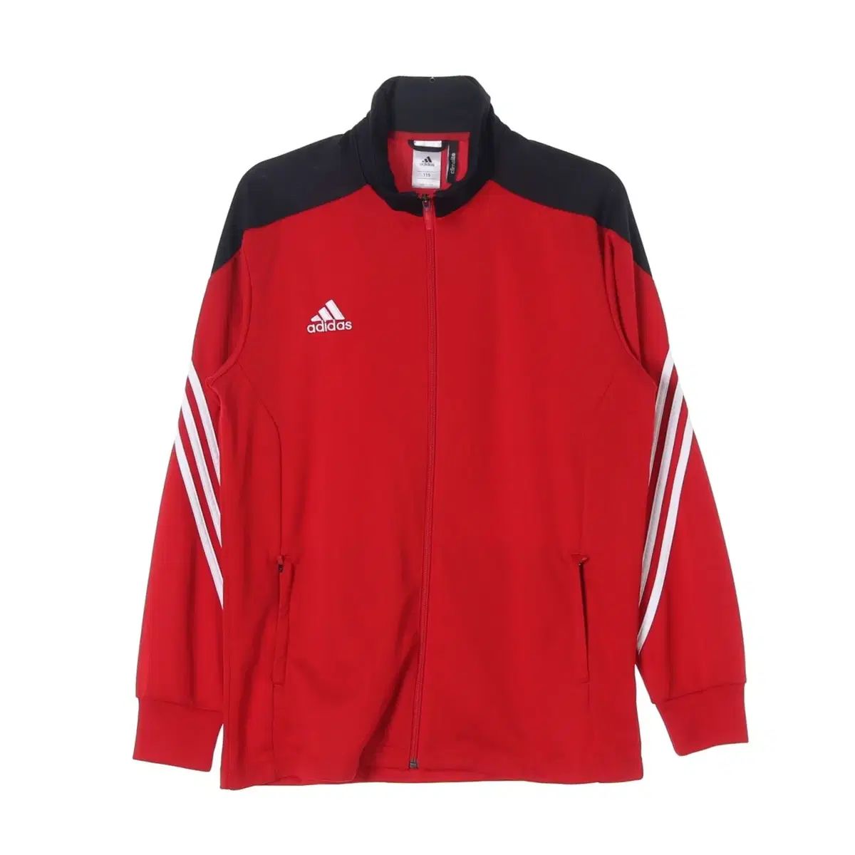 XL adidas(アディダス) レッド バイカラー フットボール ジャージ トラックトップス ジップアップジャケット