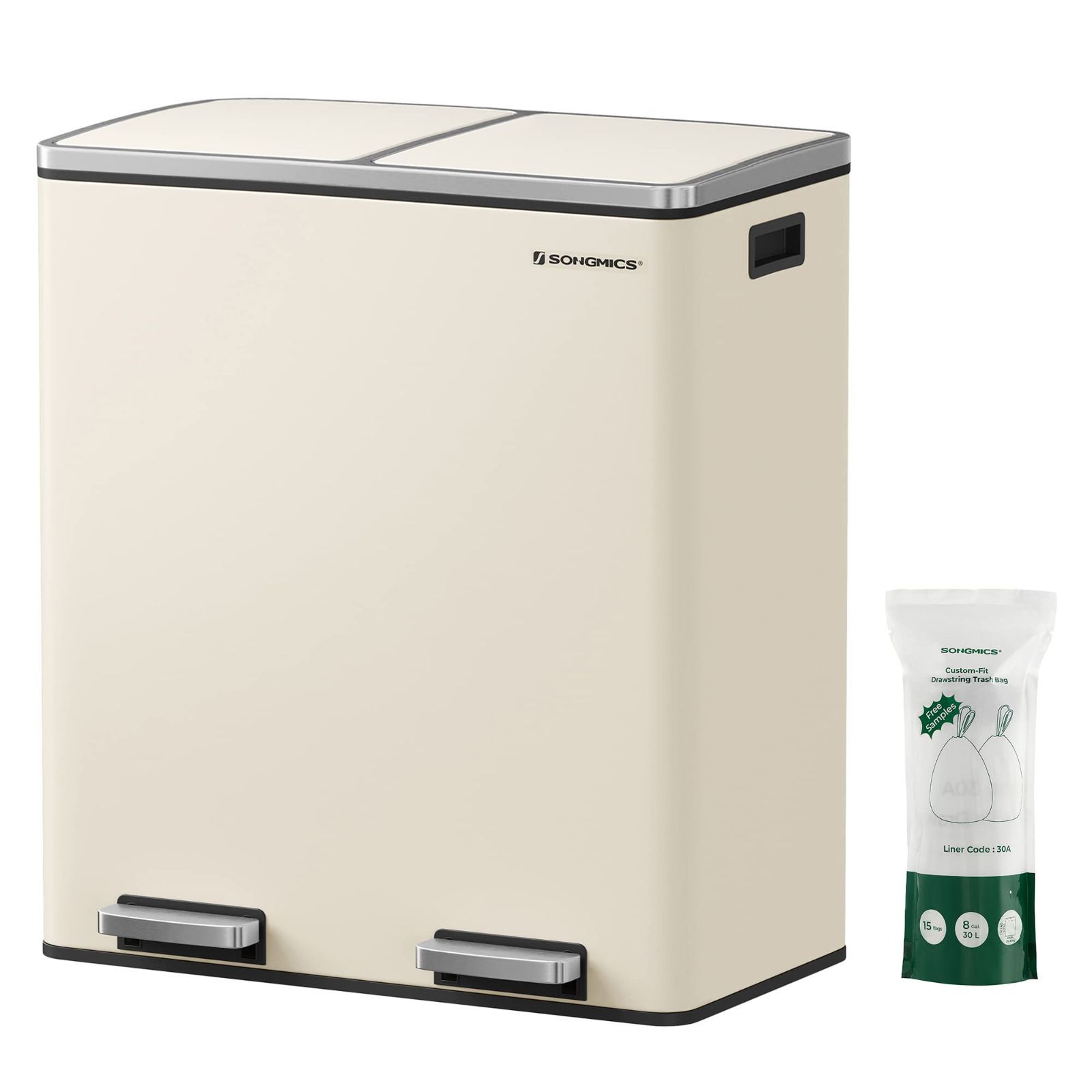 ZitA SQUARE ふた付きごみ箱 45L 白 消臭剤2個付き ZitA SQUARE ゴミ箱