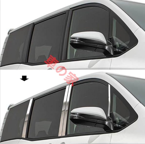 トヨタ ノア ヴォクシー 80系 前期 後期対応 ウィンドウピラーカバー ステンレス製 メッキ仕上げ ドレスアップ 外装ガーニッシュ