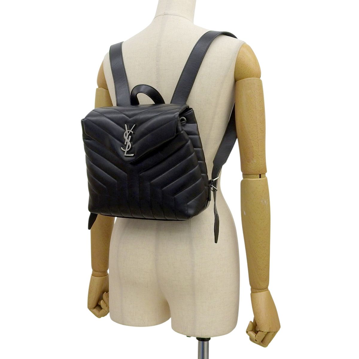 SAINT LAURENT PARIS(サンローランパリ) ルル バックパック リュックサック/バックパック YSL ロゴ 肩掛け Vステッチ キルティング レザー ブラック黒 マットシルバー金具 487220 レディース 40802157744【中古】【アラモード】 SAINT LAURENT PARIS(サンローランパリ) ルル バックパック リュック
