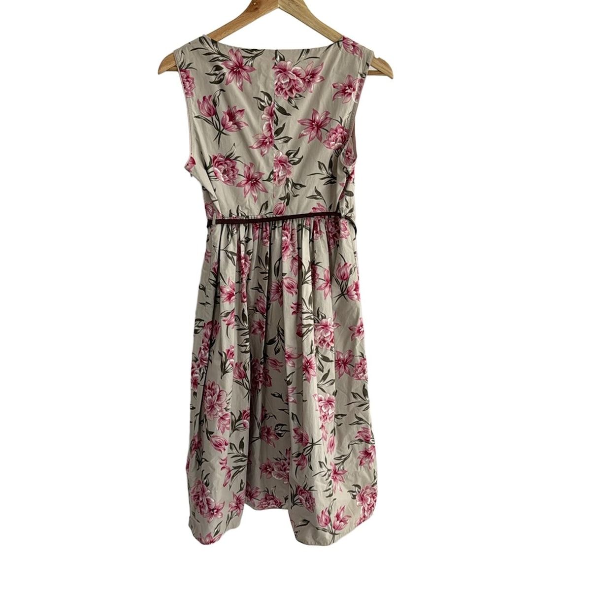 S Max Mara マックスマーラ ワンピース サイズI38 レディース - グレーベージュ×ピンク×マルチ ノースリーブ ロング 花柄