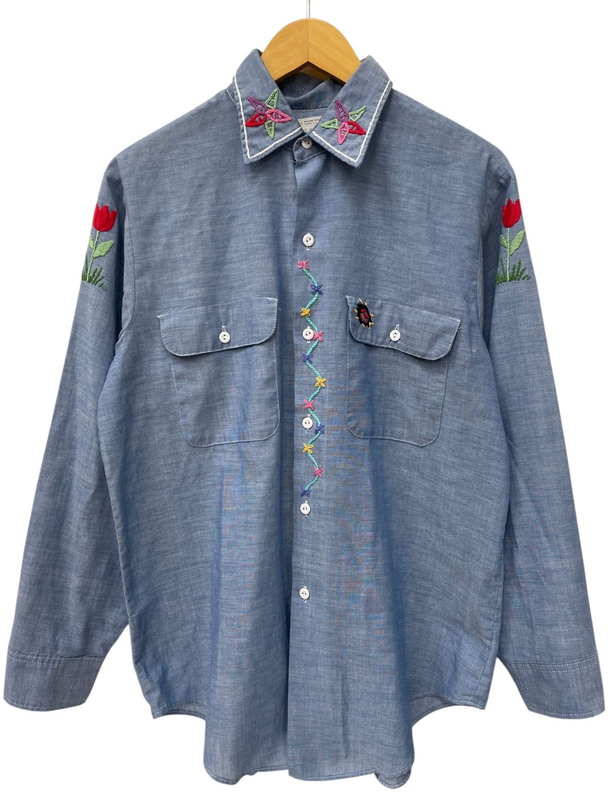 BIG MAC (ビッグマック) 長袖シャンブレーシャツ 刺繍入り 古着 70s