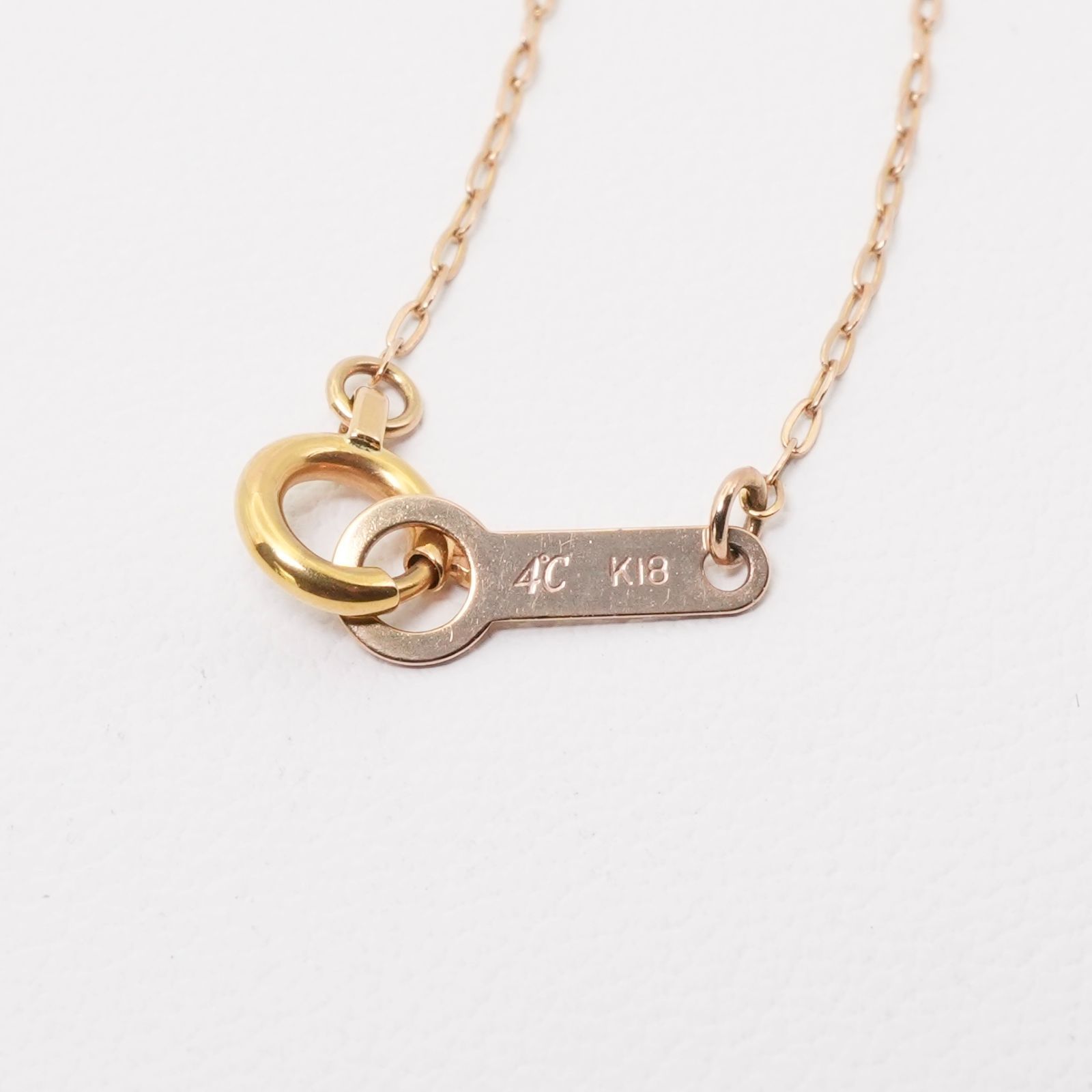 4℃ K18 フクリン 一粒ダイヤモンド ネックレス/24-4081 - メルカリ 