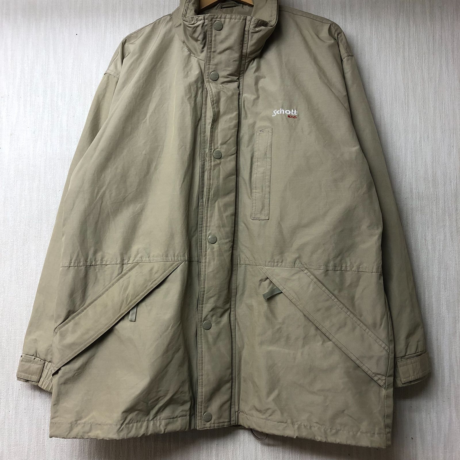 schott マウンテンパーカー 脇ベンチレーション ナイロン フード収納 