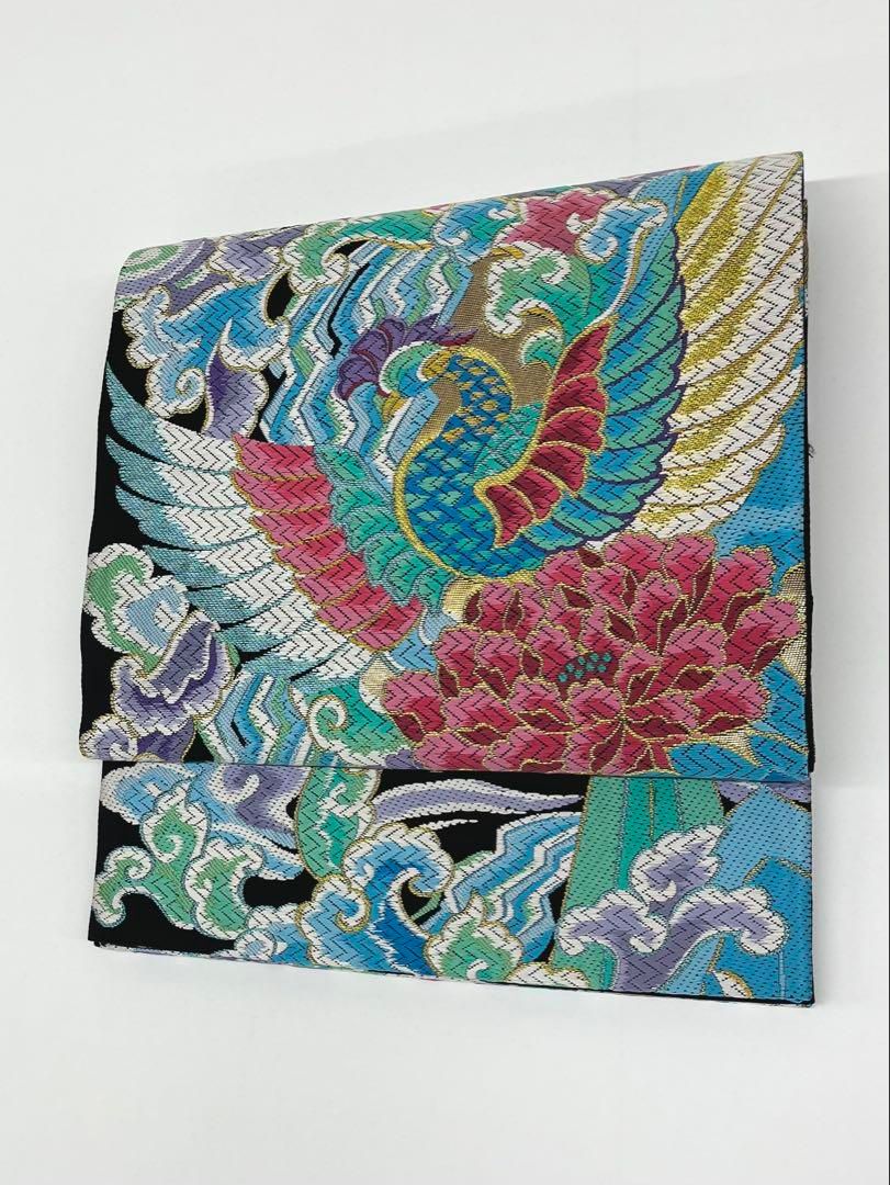西陣織 大庄織物 袋帯 鳳凰 鳥 牡丹 正絹 六通 未使用品 Q1016 - メルカリ